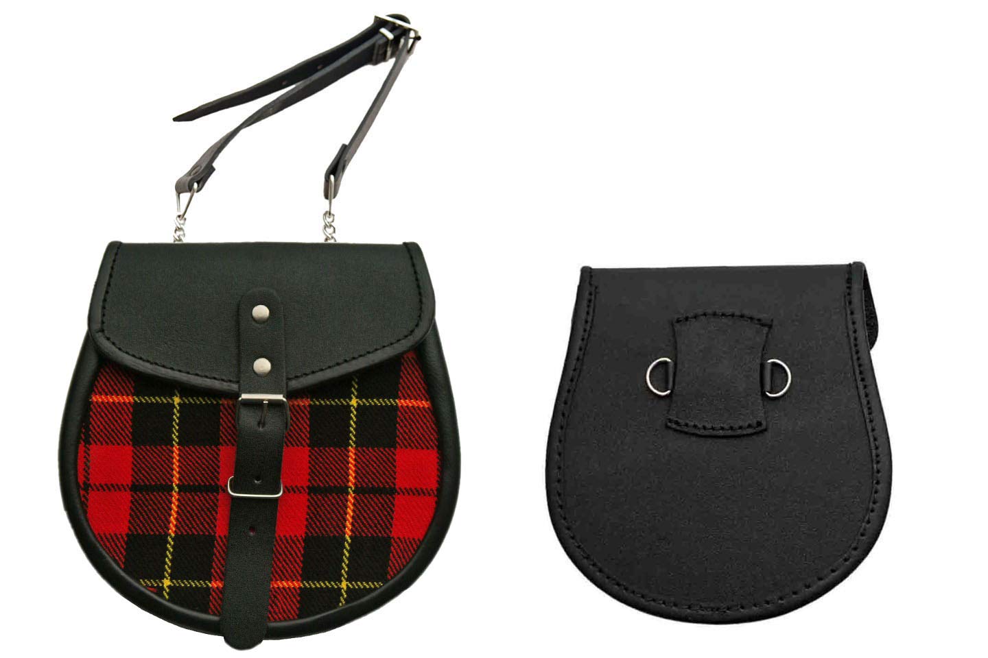 Szco Supplies Red Plaid Leather Sporran